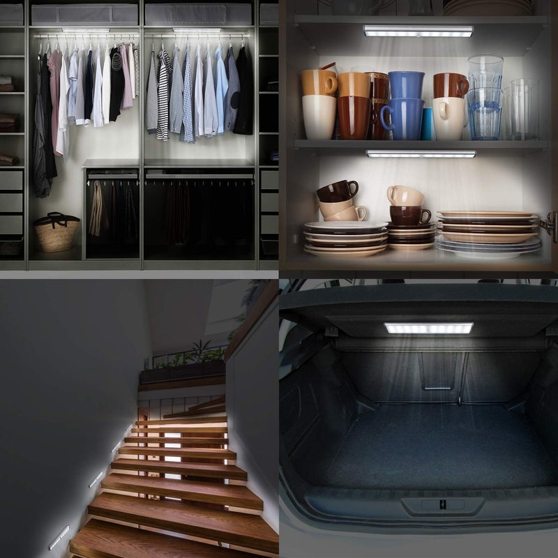 LEPOTEC Motion Sensor Cabinet Lights,USB Rechargeable 20 LED Portable Cordless Closet Lighting,Wireless Under Counter Light Bar, Magnetic Removable Stick-On Anywhere for Wardrobe/Cupboard/Stairs (2 Pack) - Image 3